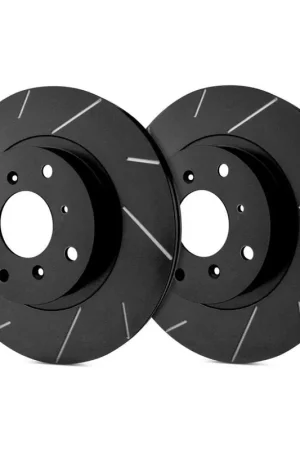 Exclusive SP Performance Front Vented 8 Lug Straight & Curved Black ZRC Brake Rotors PLA T54-135-BP