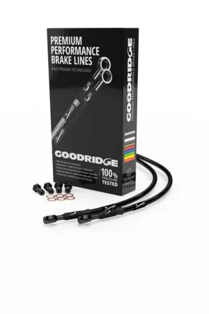 Express Delivery Goodridge 12-14 Harley-Davidson FLSTFB Fat Boy Lo (w/ABS) Black Front Brake Line w/Black Fitting