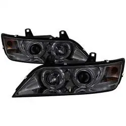 Professional Grade Spyder Projector Headlights - LED Halo - Smoke FCLH 5009104