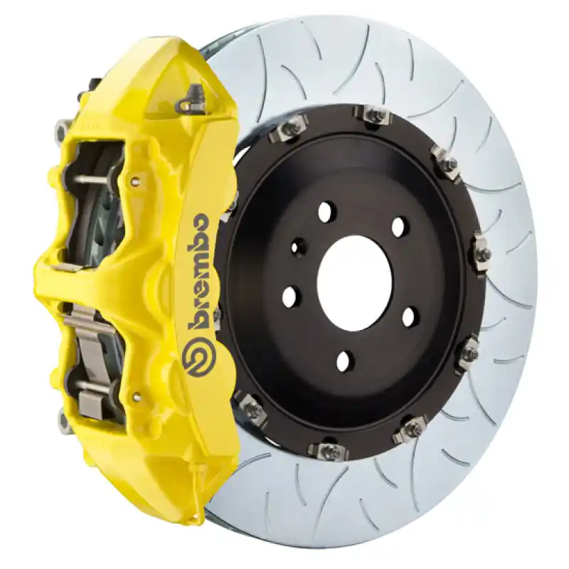 Express Delivery Brembo 17+ LC500/18+ LS500 Front GT BBK 6 Piston Cast 405x34 2pc Rotor Slotted Type-3- Yellow