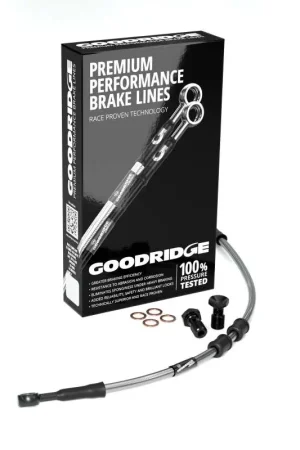 Discount Goodridge 2012 HD XL1200CP (Drag Bar) +8in Clear Brake Line Kit w/Black Fittings