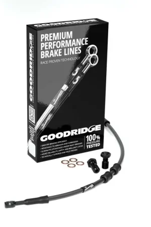 Direct From Manufacturer Goodridge 2008 HD FLHR/FLHRC (w/o ABS) +8in Black Brake Line Kit w/Black Fittings