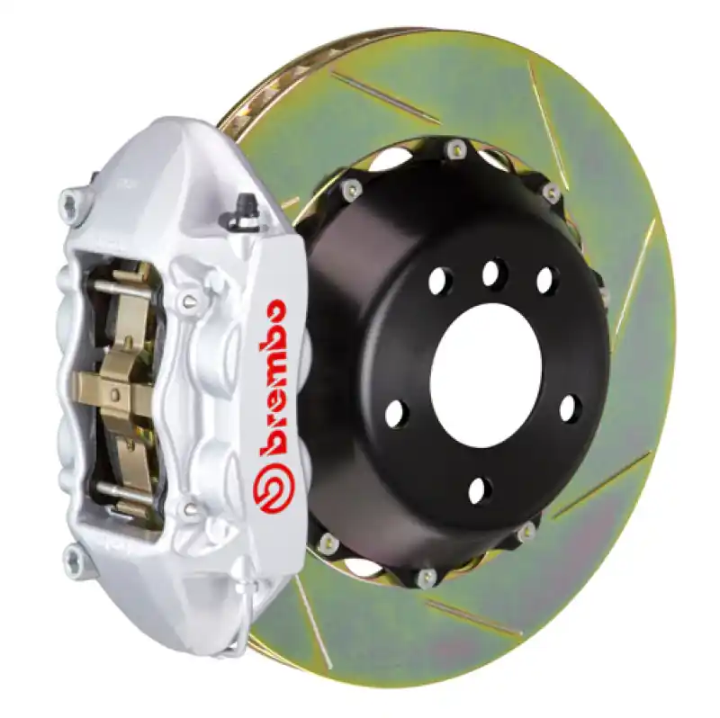 Exclusive Brembo 06-13 Corvette Z06 Excl CC Brakes Rr GT BBK 4Pist Cast 380x28 2pc Rotor Slot Type1-Silver