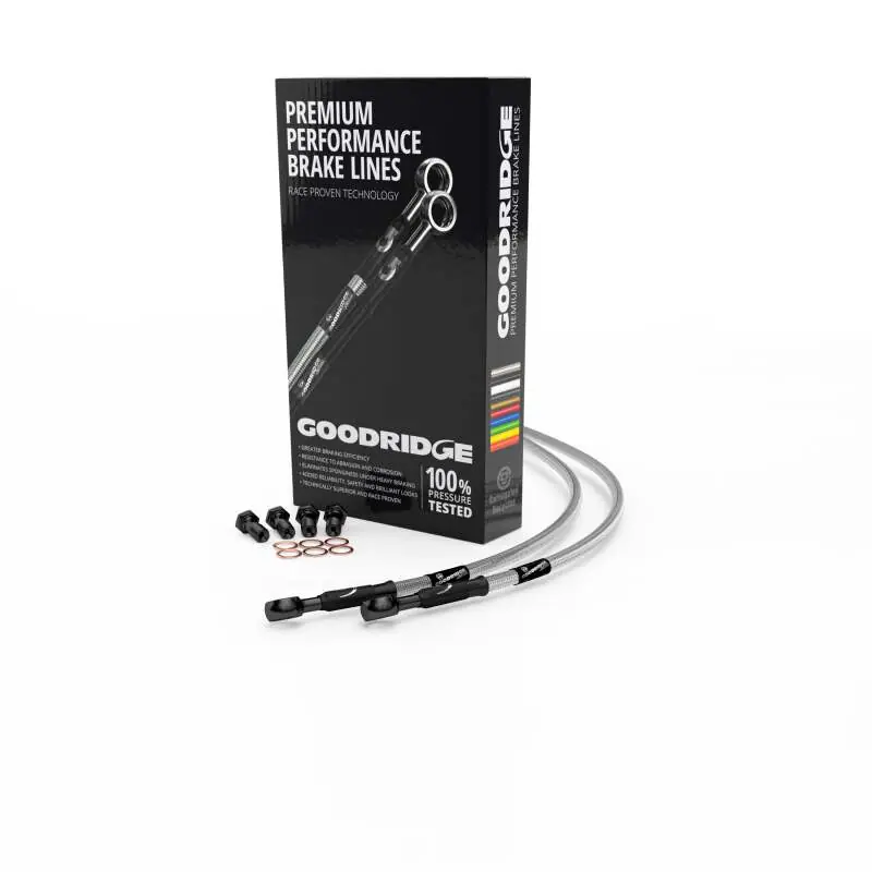 Goodridge 14-17 Harley-Davidson XL1200C (w/ABS) Black Front Brake Line w/Clear Fitting Premium