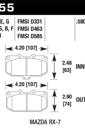 Hawk 93-95 Mazda RX-7 HP+ Street Front Brake Pads Fresh Stock