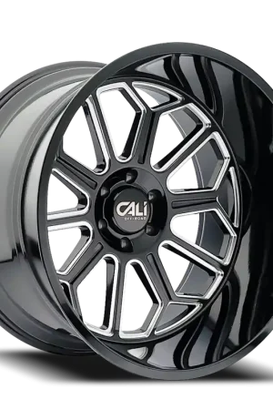 Cast Aluminum Wheels Auburn 9117 BM 20x9 Milled Gloss Black 6 On 139.7 Bolt Pattern -12 Offset Cali Offroad Wheels Certified