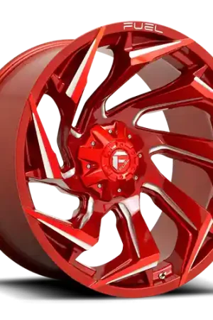 Certified Aluminum Wheels 20X9 Reaction D754 8 On 165.1 Candy Red Milled 125.2 Bore 1 Offset Fuel Off Road Wheels