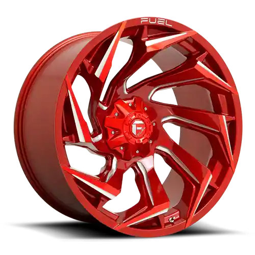 Certified Aluminum Wheels 20X9 Reaction D754 8 On 165.1 Candy Red Milled 125.2 Bore 1 Offset Fuel Off Road Wheels