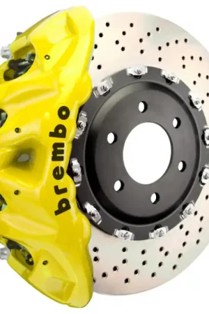 Latest Brembo 25+ BMW X3 M50 xDrive (G45) Front GT BBK 8 Piston Cast 412x38 2pc Rotor Drilled - Yellow