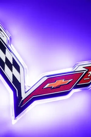 Same Day Shipping Oracle Corvette C7 Rear Illuminated Emblem - UV/Purple