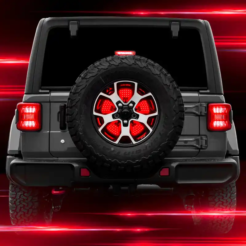 XK Glow Jeep 5th Wheel Light w/ Brake, Running, Reverse and Turn Signal Lights Top Rated
