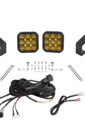 Clearance Diode Dynamics SS5 Bumper LED Pod Light Kit for 2019-Present Ram - Yellow Pro Driving