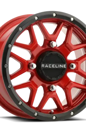 Today Only Raceline A94R Krank 14x7in / 4x110 BP / 10mm Offset / 83.8mm Bore - Red & Black Lip Wheel