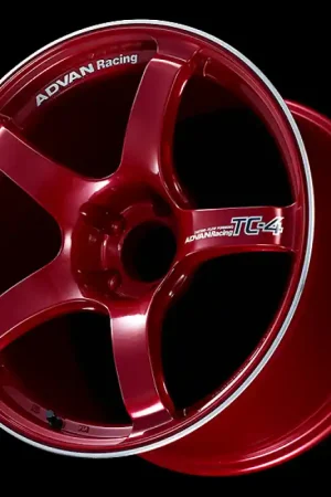 Advan TC4 18x10 +25 5x114.3 Racing Candy Red and Ring Wheel No Minimum Order
