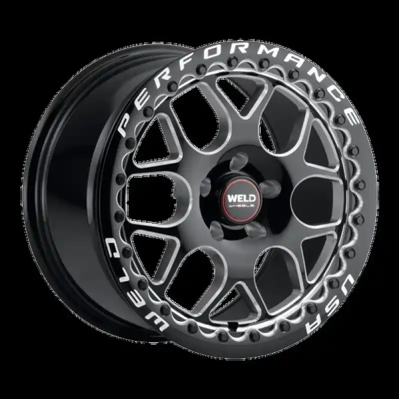 Weld Solana Beadlock 18x10 / 5x112 BP / ET40 / 78.1mm Bore - Gloss Black MIL DIA Wheel Shop Now