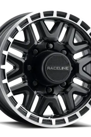 Raceline 953BM Krank 16x6in / 8x165.1 BP / 0mm Offset / 4.90mm Bore - Black & Machined Wheel Limited Time
