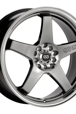 Enkei EV5 18x7.5 5x105/110 38mm Offset 72.6 Bolt Diameter Hyper Black w/ Machined Lip Wheel One Day Deal