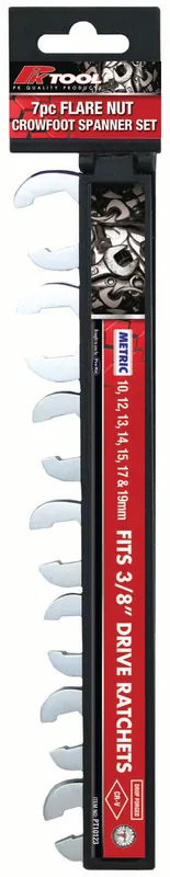 Order Now PKTool 7pc Crowfoot Flare Nut Metric Spanner Set - PT10123 (Pickup Only)