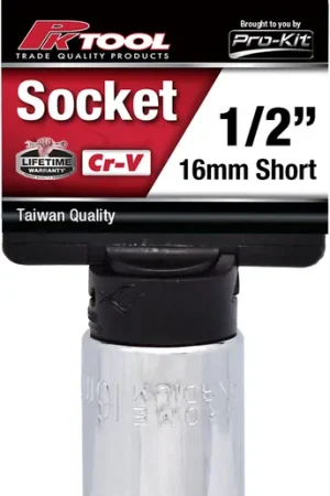 PKTool 1\\/2 inch Dr 16mm Short Socket - PT10616 (Pickup Only) Direct From Factory