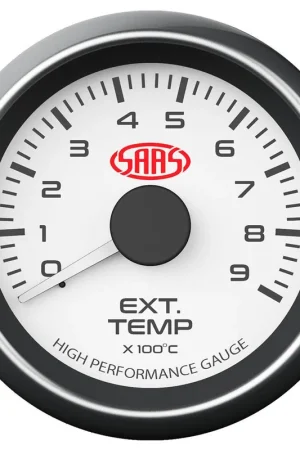 Buy Today SAAS 52mm White Muscle Series EGT Exhaust Temperature Gauge (0-900C) - SG-EXT52W1