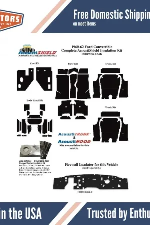 Insulation Sound Deadener Kit for 60-62 Ford Convertible Complete Clearance Markdown