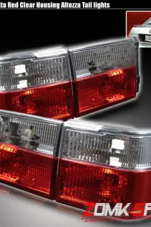 Jetta Red Clear Altezza Tail Lights Worldwide Shipping