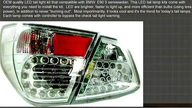Hassle-Free Returns E90 LED Tail Chrome