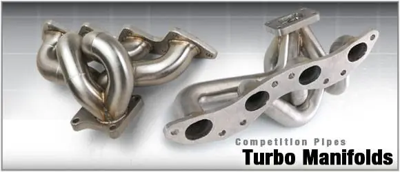 Warranty Included Brushed Stainless Steel Turbo Exhaust Manifold - Blue - NTM4203B