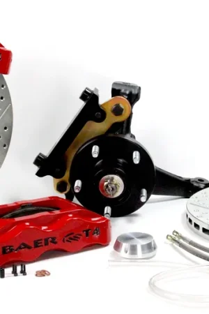 Price Cut Baer Brakes 4301407FR-1X Baer Brakes 13" Track4 Front Brake Kit, Fire Red, Slot, Std. Studs