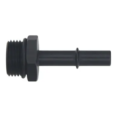 Viral DeatschWerks 10AN ORB Male to 3/8in Male EFI Quick Connect Adapter - Anodized Matte Black - 6-02-0125-B