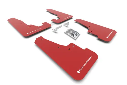 High Quality Rally Armor 2016-2024 Dodge Durango SXT / RT / SRT 392 / Hellcat Red UR Mud Flap White Logo - MF55-UR-RD/WH