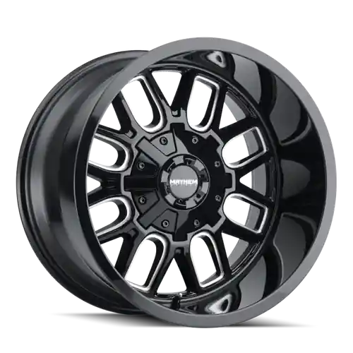 Mayhem 8107 Cogent 20x9 / 8x165.1 BP / 0mm Offset / 130.8mm Hub Black w/ Milled Spokes Wheel Price Drop