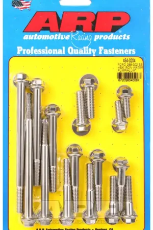 Fast Shipping ARP Ford 289-302 SS Hex Iron Water Pump and Front Cover Bolt Kit - High-Performance Automotive Fastener Set