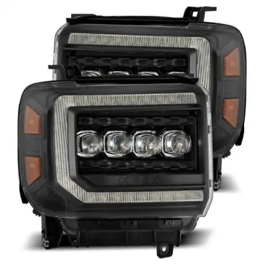 AlphaRex 14-18 GMC Sierra NOVA LED Proj Headlights Plank Style Black w/Activ Light/Seq Signal/DRL - 880617 New Arrival