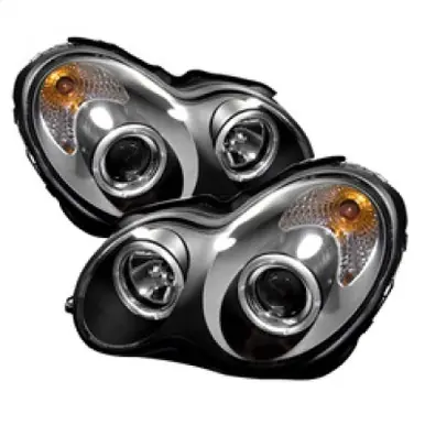 Hassle-Free Returns Spyder Mercedes Benz C-Class 01-05 4 DrProjector Headlights Halogen LED Halo Blk PRO-YD-MBW203-HL-BK - 5011251