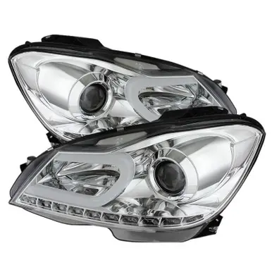 Sale Spyder Mercedes Benz W204 C-Class 12-13 Projector Halogen Model- DRL Chrm PRO-YD-MBW20412-DRL-C - 5074256