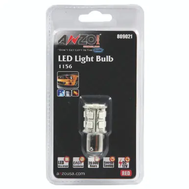 Must Have ANZO LED Bulbs Universal LED 1156 Red - 13 LEDs 1 3/4in Tall - 809021
