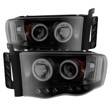 Spyder Dodge Ram 1500 02-05 03-05 Projector Headlights CCFL Halo LED Blk Smke PRO-YD-DR02-CCFL-BSM - 5078797 Latest