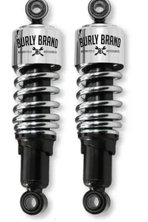 Free Shipping Burly Brand Dyna Shocks 10.5in - Chrome - B28-1202