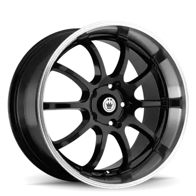 Konig Lightning 17x7 10x100/114.3 ET40 Black/Machine Lip - LI77T04405 While Supplies Last