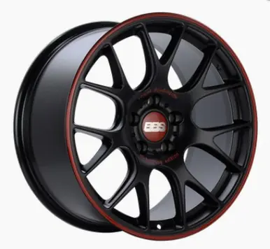 BBS CH-R Nurburgring Edition 19x9.5 5x112 ET45 Satin Black/Red Lip Wheel - 82mm PFS/Clip Req. - CH123NE Budget