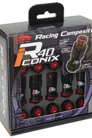 Project Kics 12x1.50 R40 Iconix Lug Nuts - Black w/Aluminum Cap (20 Pcs) - WRIA01KK Free Delivery