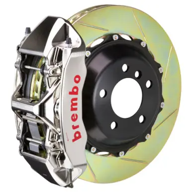 Brembo 94-04 Mustang (SN95) Front GTR BBK 6 Piston Billet 355x32 2pc Rotor Slotted Type1 - Nickel - 1M2.8015AR Holiday Sale