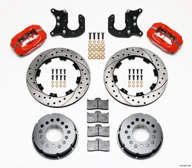 Instant Buy Wilwood Forged Dynalite P/S Rear Kit Drilled Red Mopar/Dana 2.36in Off w/Snap Ring Brng - 140-5591-DR