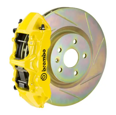 Wholesale Brembo 10-15 Camaro V6 Front GT BBK 6 Piston Cast 355x32 1pc Rotor Slotted Type-1- Yellow - 1N5.8001A5