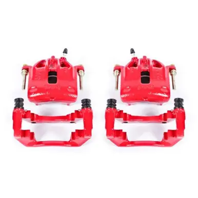 Grab Now Power Stop 1991 BMW 318i Front Red Calipers w/Brackets - Pair - S1138
