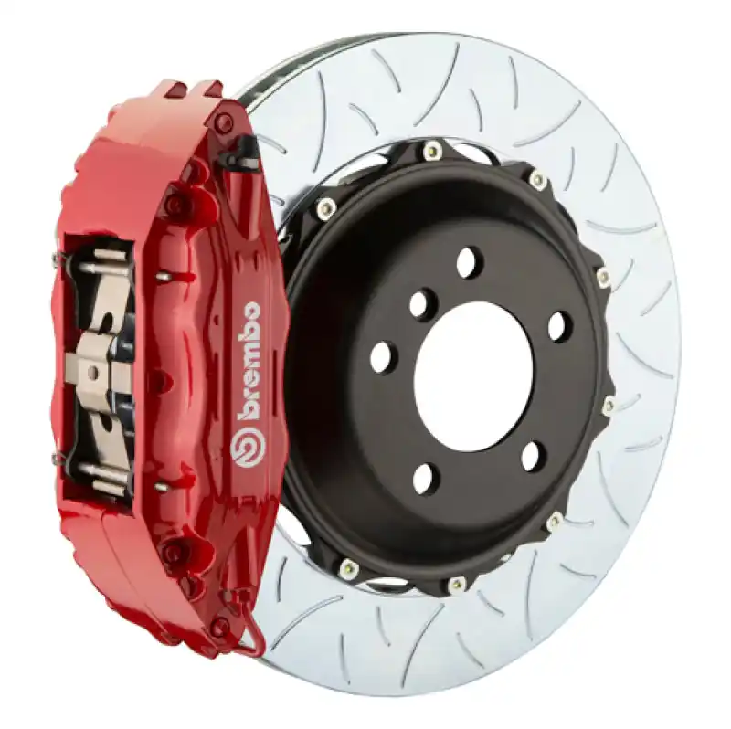 Brembo 05-10 Jetta GLI Fr GT BBK 4Pis Cast 2pc 355x32 2pc Rotor Slotted Type3-Red Exclusive Offer