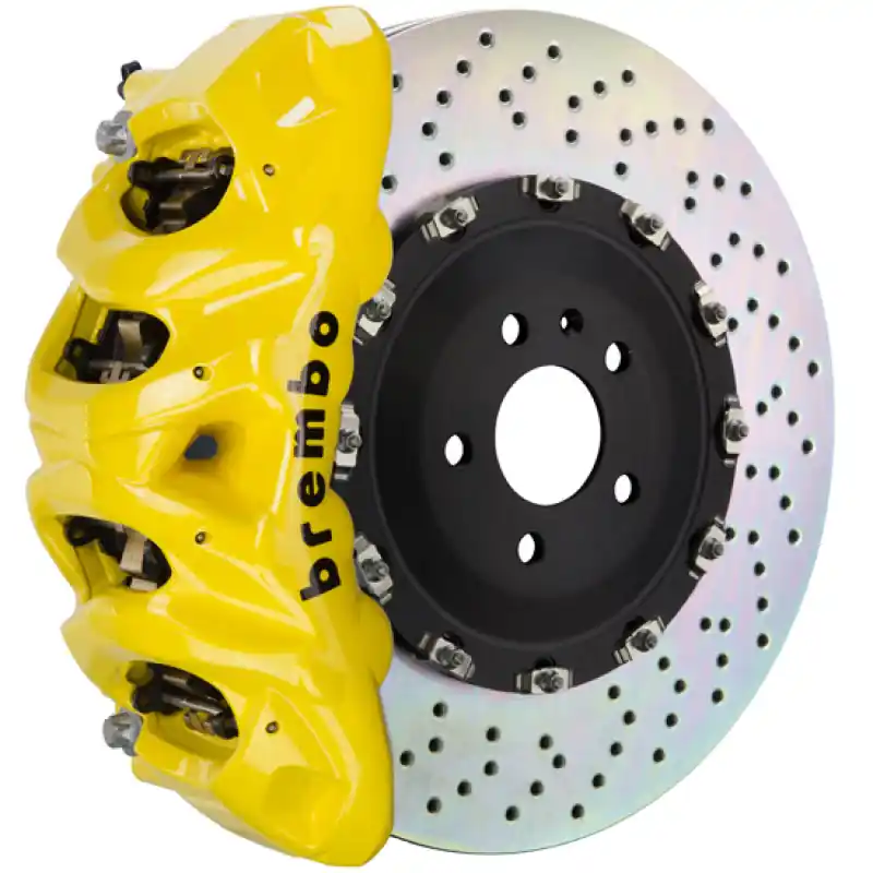Brembo 13-18 S6/13-18 S7/14-18 RS7 Front GT BBK 8 Piston Cast 412x38 2pc Rotor Drilled- Yellow Money Back Guarantee