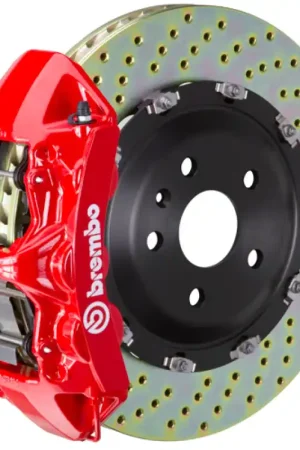 Brembo 15-18 M3 Excl CC Brake Front GT BBK 6 Piston Cast 365x34 2pc Rotor Drilled-Red Buy Today
