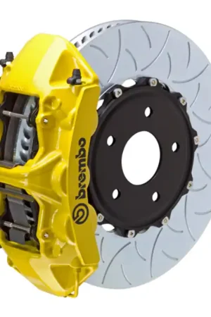 Fresh Stock Brembo 15-19 Corvette Z06 Excl CC Brakes Fr GT BBK 6Pis Cast 380x34 2pc Rtr Slot Type3-Yellow